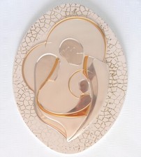 SACRA FAMIGLIA ARGENTO cm37x26 QUADRO LEGNO cm44x34 CAPOLETTO CAPEZZALE ICONE