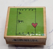Heart Gift Tag Studio G by Kolette Hall Wood Mounted Rubber Stamp