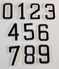 Number Digit Iron On Patch 0 1 2 3 4 5 6 7 8 9 Small Black Iron on Digit Patches