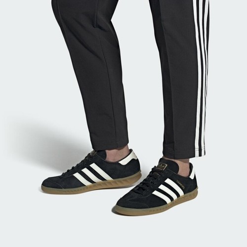 Adidas Hamburg Black Suede / White 