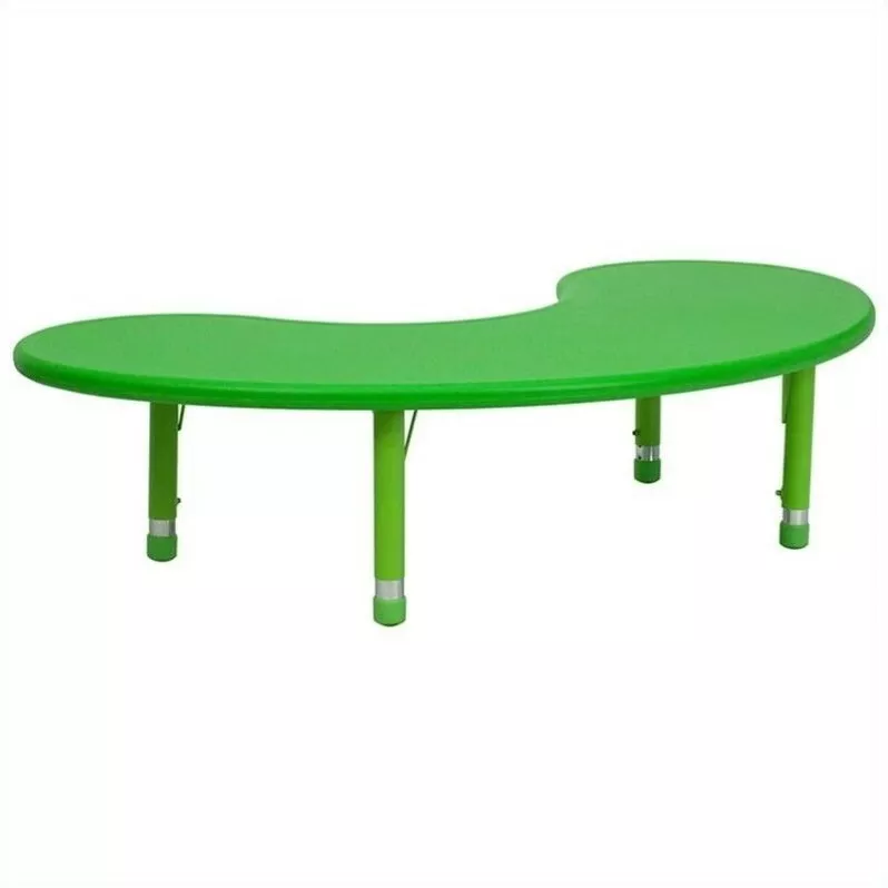 Flash Furniture Height Adjustable Half moon Activity Table in
