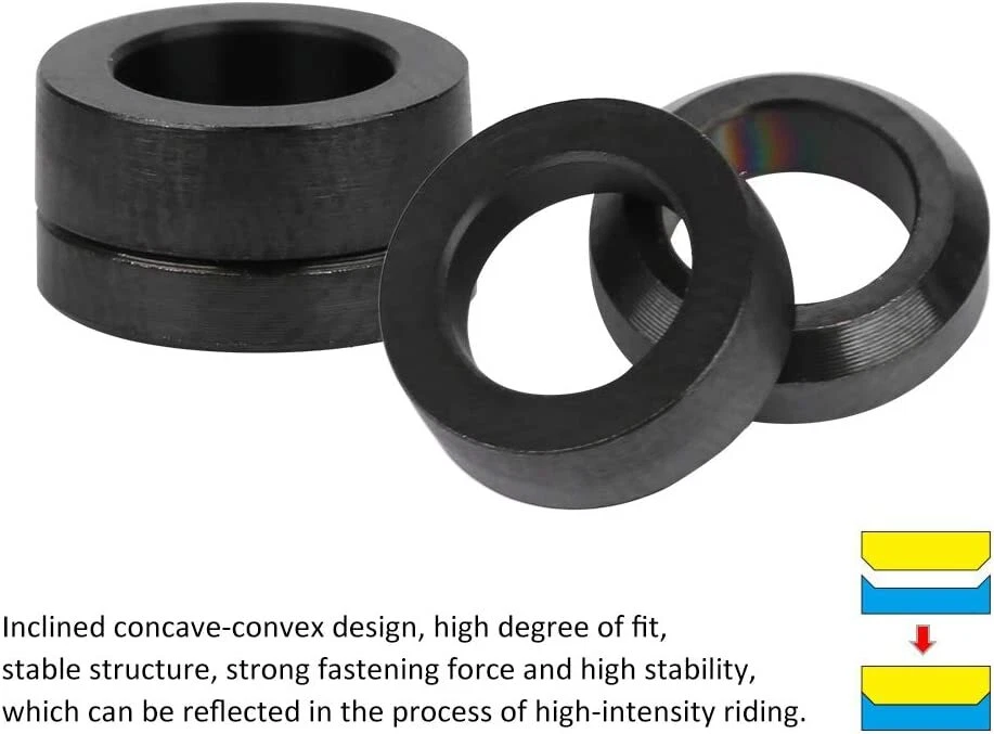 Espaciador de pernos de freno de disco M6 4 piezas titanio MTB bicicleta espaciador convexo-cóncavo Foto 4 de 4