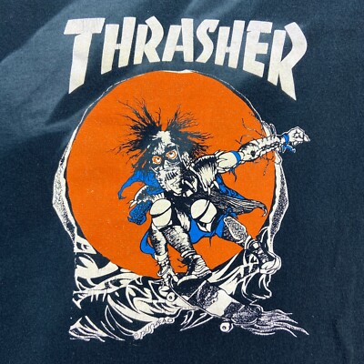 pushead Tシャツ　zorlac thrasher powell Vintage 90s Thrasher Pushead T Shirt Sz S Skateboard Skate Powell