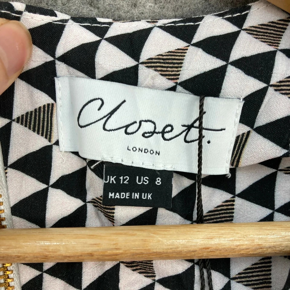 NUEVO Vestido Closet London para mujer talla 12 cintura reunida manga corta 5402 Foto 4 de 4