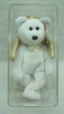 TY Beanie Babies WHITE ANGEL HALO II TEDDY BEAR 8" STUFFED ANIMAL NEW in CASE