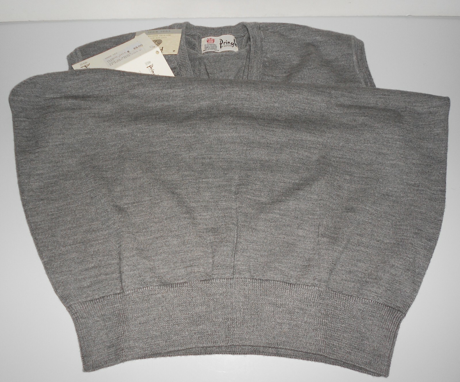 PRINGLE Scotland Mens Tank Top Sweater Flannel Woll Grey Size S RRP €88 image 7