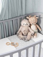 Silk Sleeve / Sheet for Cots Cribs - Grey Crosses 25 momme, Grade 6A Silk