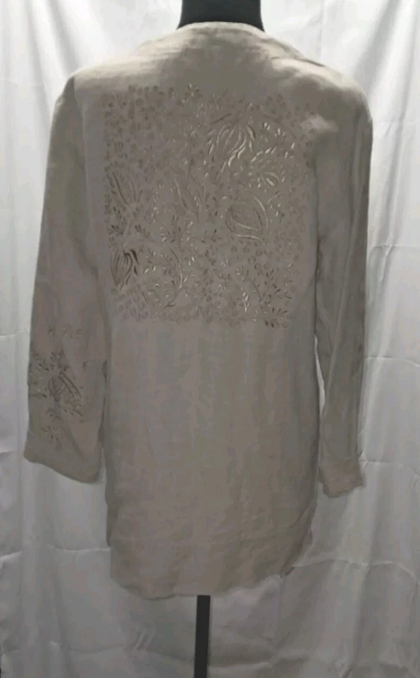 J.Jill Embroidered Linen Jacket Size XS - Image 4 of 4