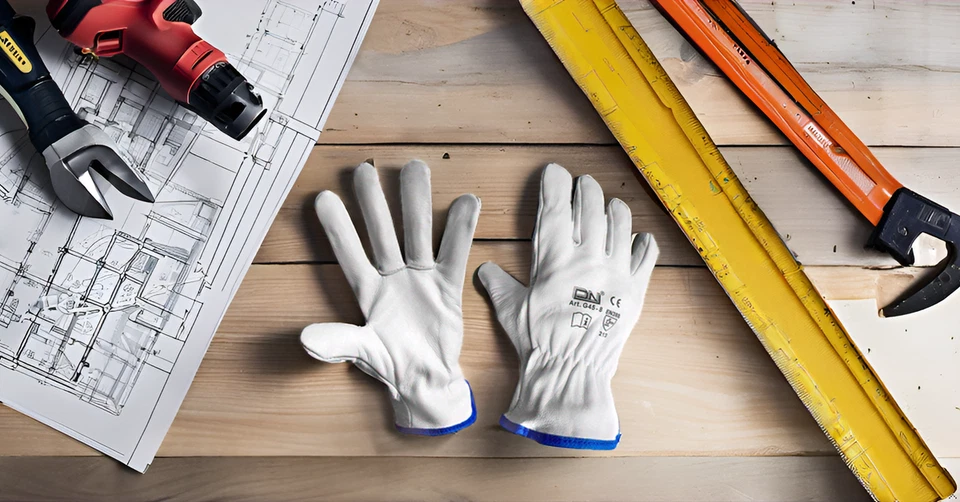 Gants De Travail En Cuir Fleur Taille 7 8 9 10 11 Homme Jardinage Bâtiment - Photo 2/2
