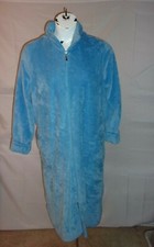 JASMINE ROSE Women's Blue Full Zip Housecoat Bathrobe W/Pockets SIZE XL