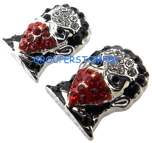 Orecchini viso maschera nuovi con strass cristallo post traforato ladro - Foto 9 di 10