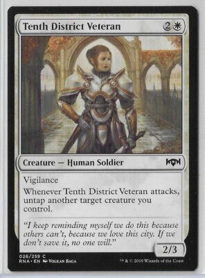 MTG Tenth District Veteran Ravnica Allegiance (RNA) Common #026/259 Unplayed