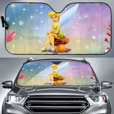 Pretty Tinkerbell Cartoon Fans Car Windshield Sun Shade