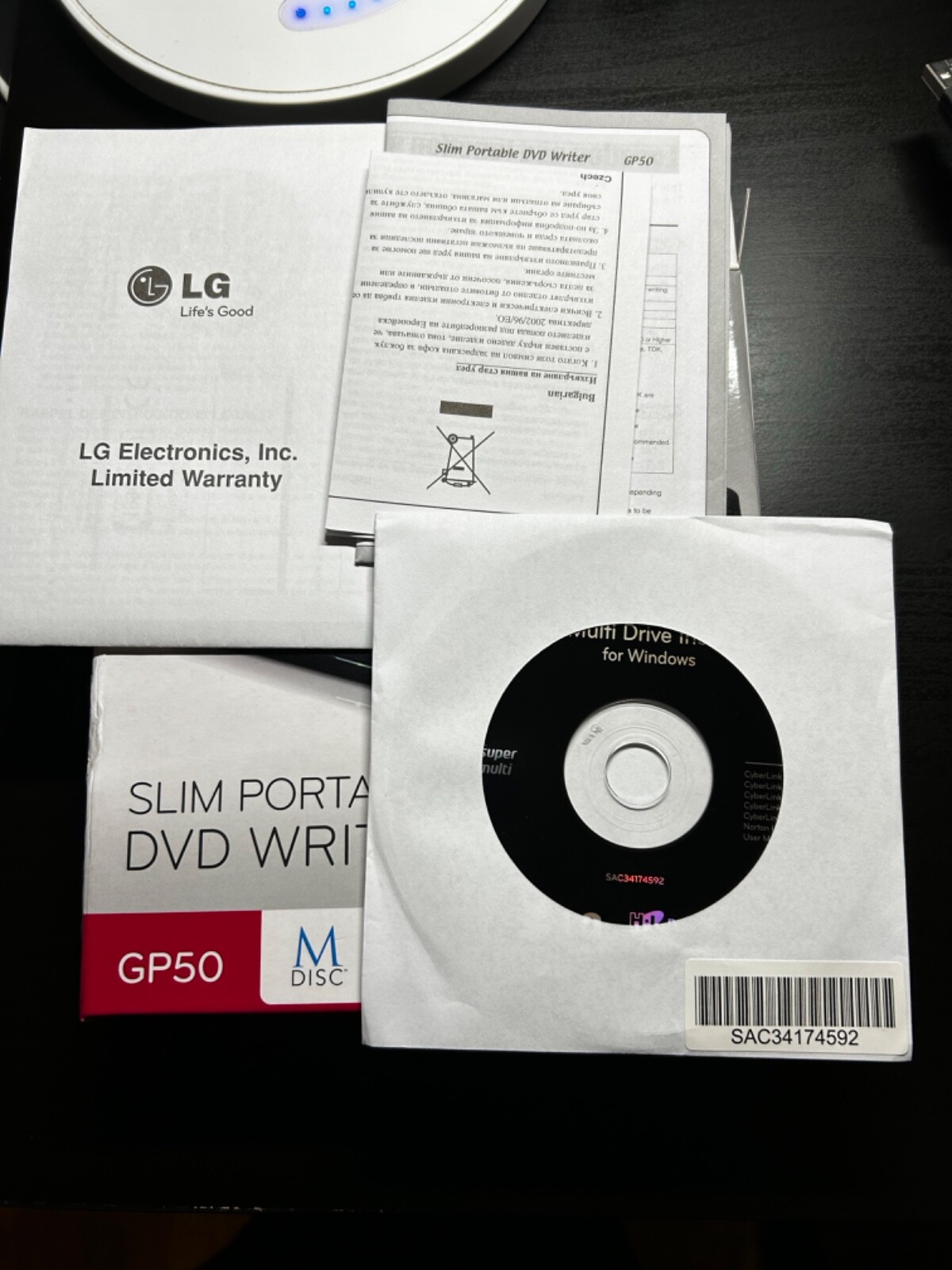 LG Slim Portable DVD Writer (GP50) eBay