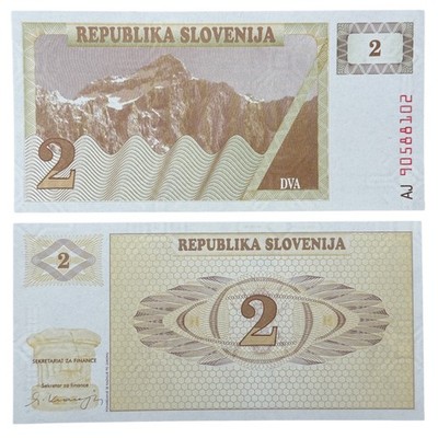 Slovenia P2(U) 2 Tolarjev Banknote - Rare Addition to Your Collection!  