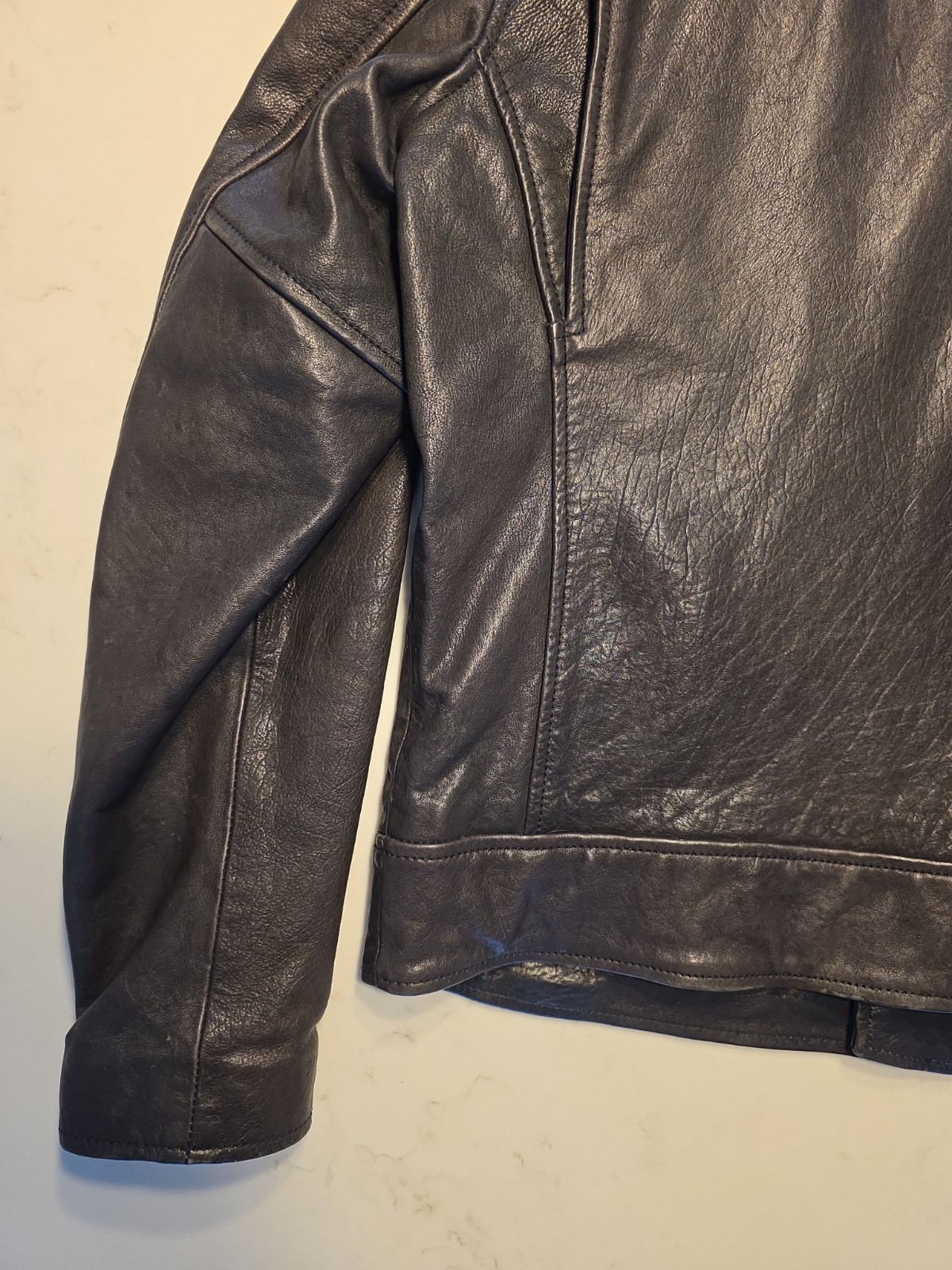 Superdry  Leather Moto Biker Jacket image 8