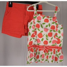 Gymboree Peach Tank Coral Shorts Set Girls Size 8/9