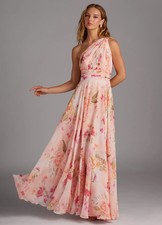 Azazie Charlize Floral A-Line One Shoulder Chiffon Dress - No Import Fees