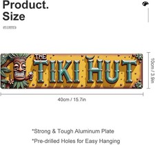 Tiki Hut With Tiki Face And Tropical Tin Metal Signs Home D cor 4x16