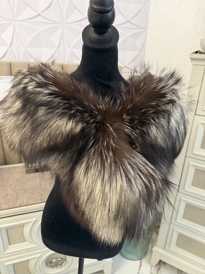 Saga Furs Silver Fox Fur Wrap