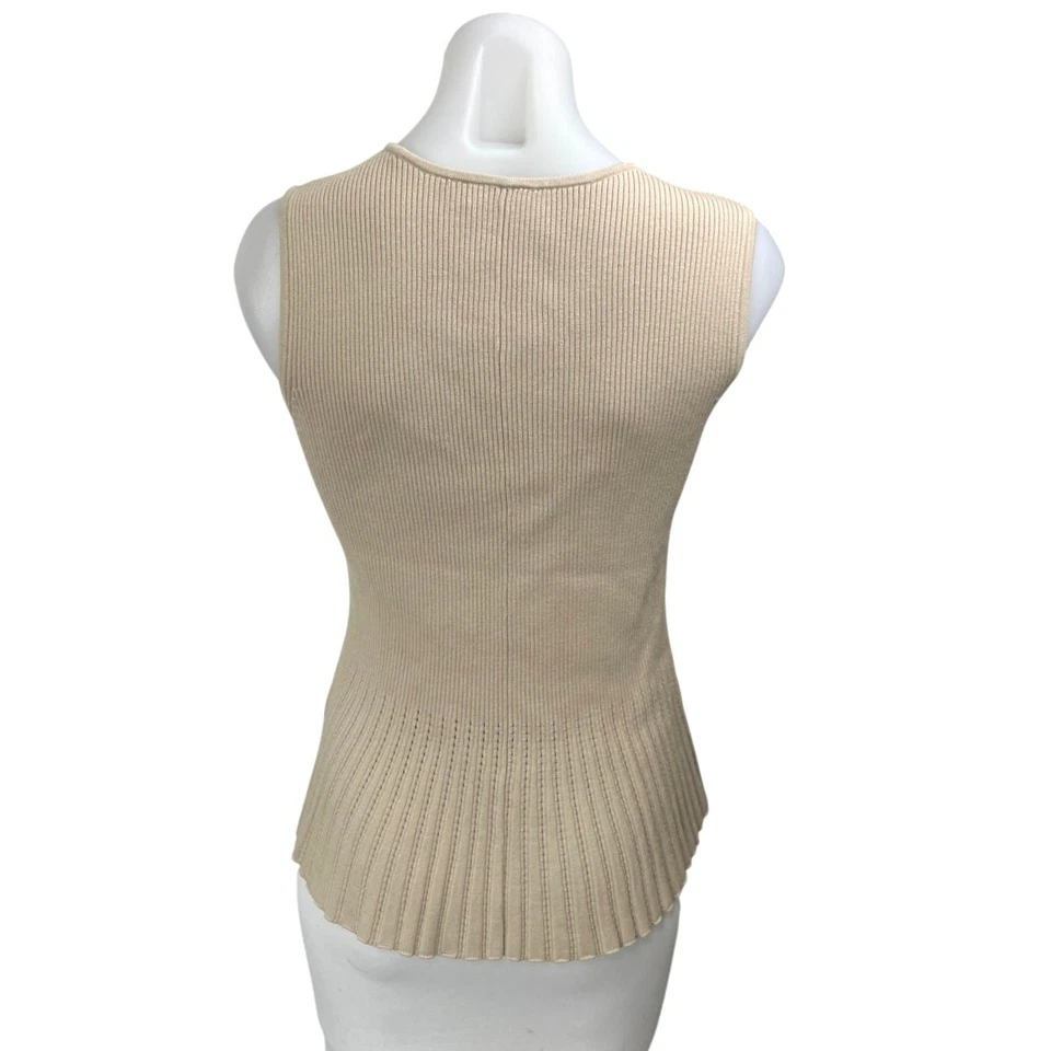 Club Monaco Cream Tan Rib Knit Sleeveless Cami Camisole Sweater Tank Top Size S - Image 2 of 4