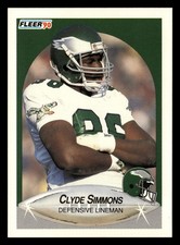Clyde Simmons 1990 Fleer #90 Philadelphia Eagles FOOTBALL *223