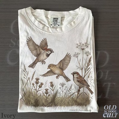 Sparrow Bird Vintage Retro Graphic Comfort Tee