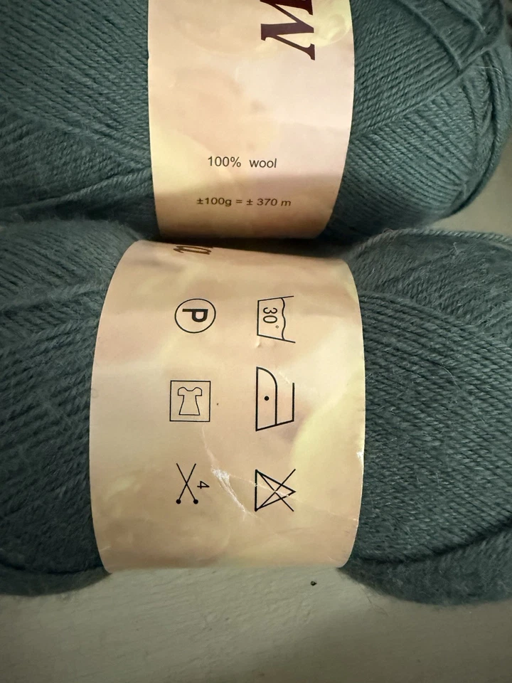 JL Mira Dedos 100% Lana - Lote de Dos Bolas de 100g 370m Cada una, Bosque de Pino Verde Foto 3 de 3