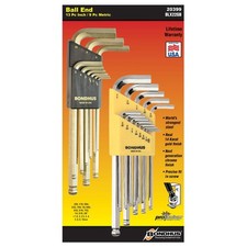 Bondhus 22pc Ball End Hex L Wrench Set Metric SAE Inch Plated Finish Double Pack