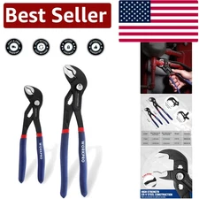 2-Piece Groove Joint Pliers Set - Durable CRV Steel & Adjustable Design