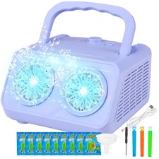 Automatic Bubble Machine Upgrade Bubble Blower with 2 Fans,Plug in or Battery...