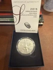 2015-W American Silver Eagle Burnished Uncirculated w/ Box & COA OGP