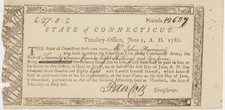 1782 State of CONNECTICUT payment note  CONTINENTAL ARMY Revolutionary War