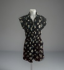 LOUCHE floral Shirt Dress Black And Blue Uk 14 Large VGC WOMENS
