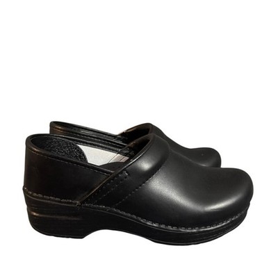 Dansko Professional Black Leather Clogs Womens Size 36 Comfort Nursing Shoes