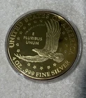 2000 The Washington Mint-Sacagawea 4oz .999 Silver Coin- 24k Gold Overlay w/ Box