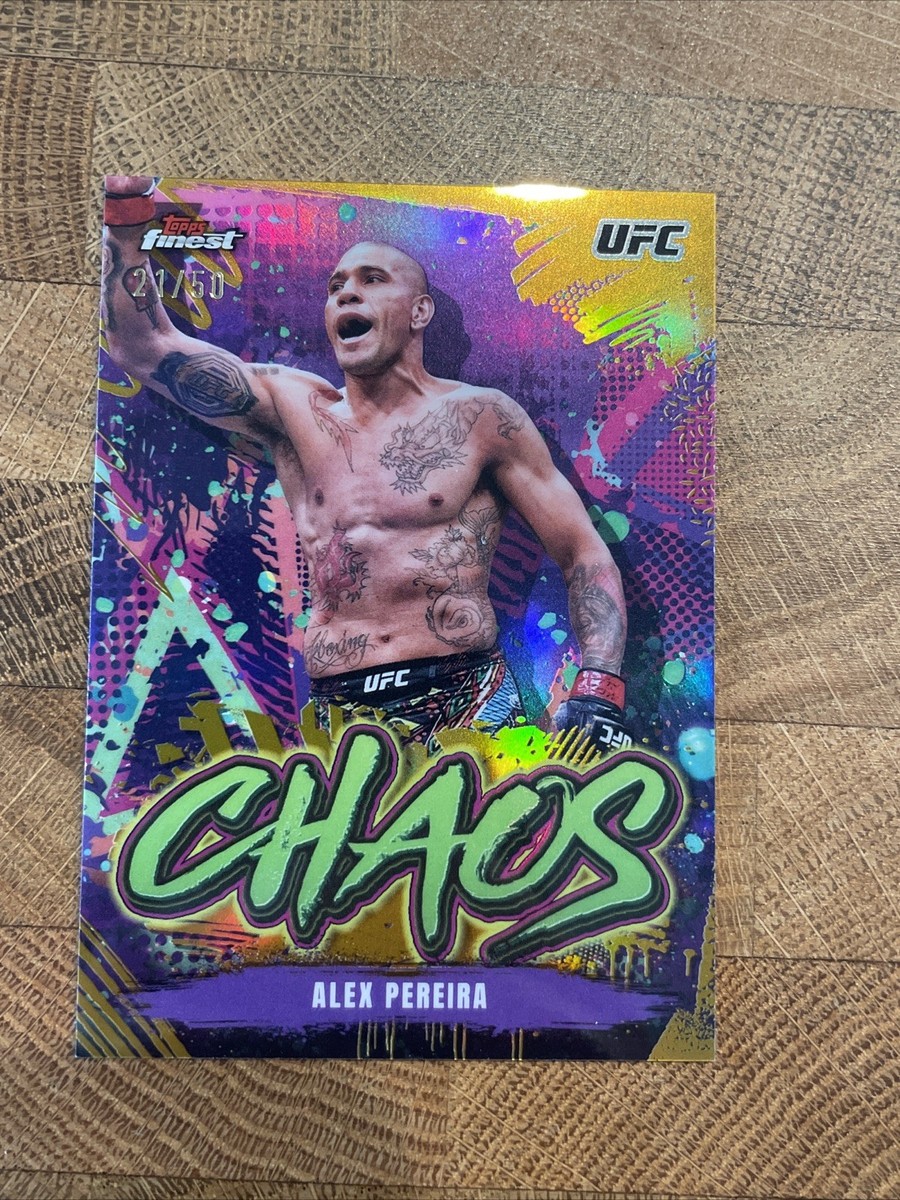 2024 Topps Finest UFC Chaos Alex Pereira /50 Gold Refractor #CHA