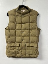 Vintage 70s Sprung Canada Down Puffer Vest Mens M Tan Nylon Calgary Snap Front