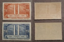 France : LOT Y&T 316+317 – Vimy – 1936 – NEUF*/MLH Cote 28€