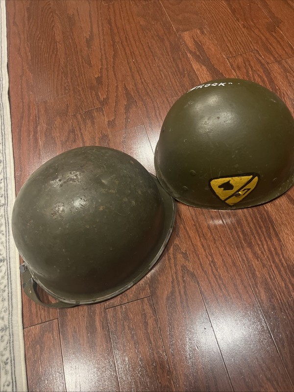 US Vietnam M1 Helmet & Painted Liner Soldier Named 7th Calvary “Brock” Army