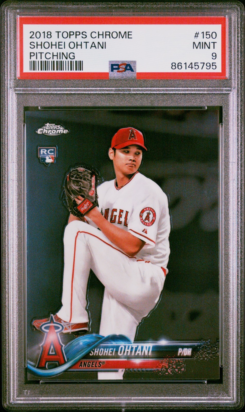 2018 Topps Chrome Shohei Ohtani ROOKIE Pitching #150 PSA 9