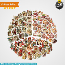 272 pcs Vintage Merry Christmas Stickers,Holiday Stickers for Decoration Ch...
