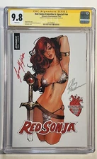 RED SONJA VALENTINES CGC SS 9.8 signed SOZOMAIKA + ROY THOMAS 2022 NM