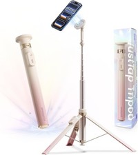 KraftGeek Magnetic Phone Tripod for iPhone MagSafe   66'' Auto-Open Selfie Stick