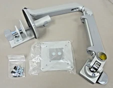 Humanscale M2.1 Single Adjustable Monitor Arm Silver Gray Trim  Clamp Base Mount