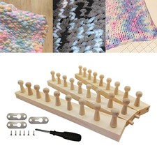 Blanket Loom for Chunky Yarn Long Hand Knitting Wooden Peg Loom for Relaxing