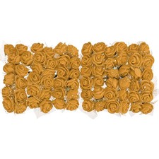 Artificial Rose Flower Heads, Gold Tone Mini Faux Flowers 0.8 Inch-1 Inch 72Pcs