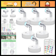 Battery Operated RGB LED Puck Lights - Wireless Mini Accent Lights, Dimmer Tim