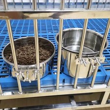 Dog Crate Water Bowl No Spill 2 Pack Stainless Steel Large Dog Bowls Hanging