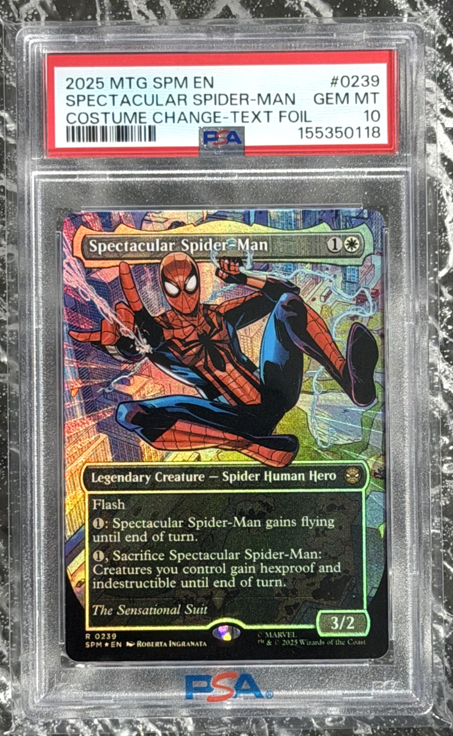 2025 MAGIC THE GATHERING MTG MARVEL'S SPECTACULAR SPIDER-MAN #0239 PSA 10 RARE view 1